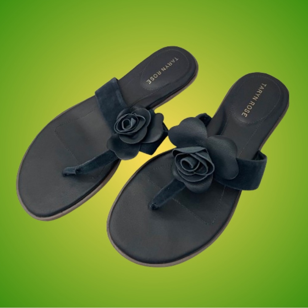 Taryn Rose Kaori sheep npa thong sandals in Midnight sz 7.5 new?